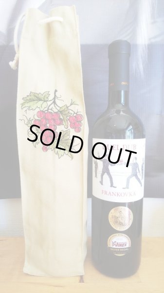 画像2: 布製　ワインバッグ（赤）　1本用 (2)