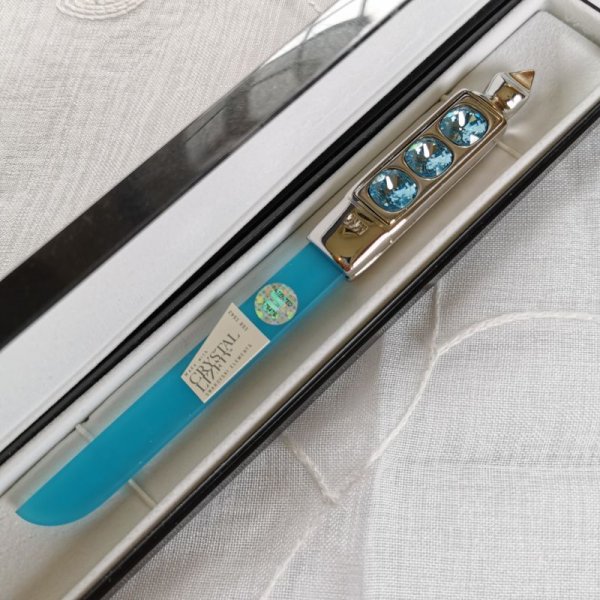 画像2: イタリアムラーノガラス&チタンコーティング爪やすり　ブルー (2)