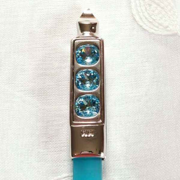 画像3: イタリアムラーノガラス&チタンコーティング爪やすり　ブルー (3)