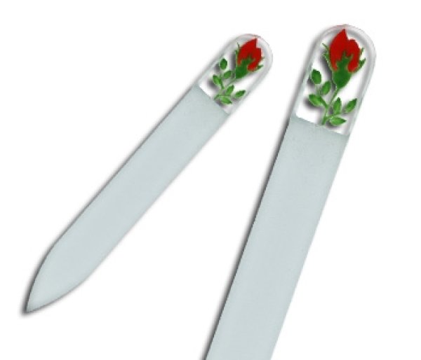 画像1: 赤いバラ - ミニ ハンドペイント両面爪やすり (1)